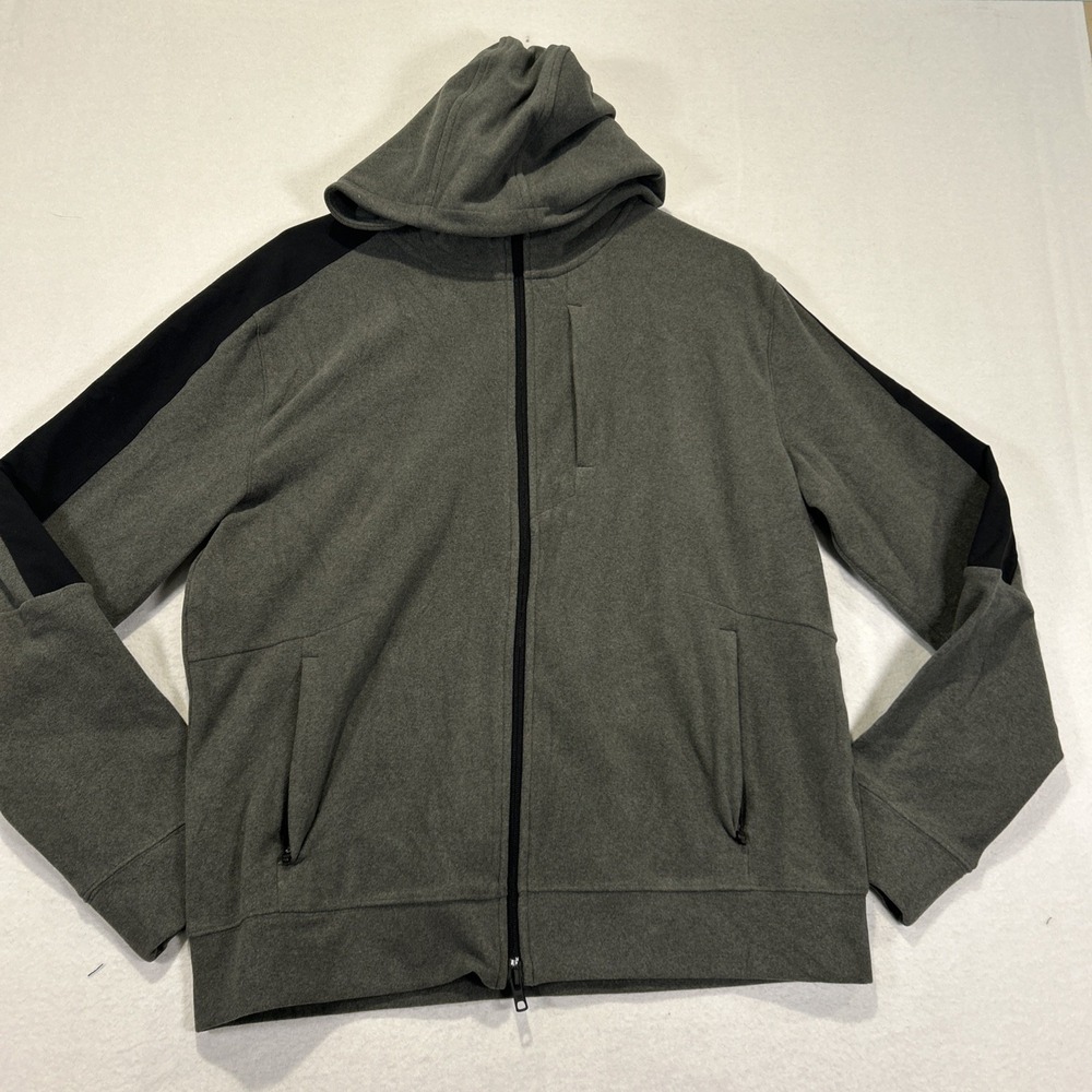 VRST Pinnacle Polar Fleece Full Zip Jacket Gray Mens Medium Stretch Hooded NEW